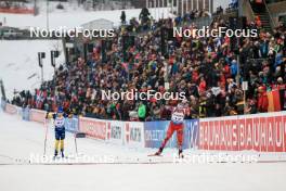 01.03.2024, Oslo, Norway (NOR): Jesper Nelin (SWE), Simon Eder (AUT), (l-r) - IBU World Cup Biathlon, individual men, Oslo (NOR). www.nordicfocus.com. © Manzoni/NordicFocus. Every downloaded picture is fee-liable.