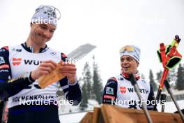 01.03.2024, Oslo, Norway (NOR): Emilien Jacquelin (FRA), Oscar Lombardot (FRA), (l-r) - IBU World Cup Biathlon, individual men, Oslo (NOR). www.nordicfocus.com. © Manzoni/NordicFocus. Every downloaded picture is fee-liable.