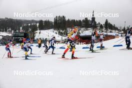 02.03.2024, Oslo, Norway (NOR): Michal Krcmar (CZE), Jesper Nelin (SWE), Tero Seppala (FIN), Campbell Wright (USA), Florent Claude (BEL), Philipp Horn (GER), Andrejs Rastorgujevs (LAT), (l-r) - IBU World Cup Biathlon, mass men, Oslo (NOR). www.nordicfocus.com. © Manzoni/NordicFocus. Every downloaded picture is fee-liable.