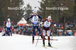 02.03.2024, Oslo, Norway (NOR): Emilien Jacquelin (FRA), Andrejs Rastorgujevs (LAT), (l-r) - IBU World Cup Biathlon, mass men, Oslo (NOR). www.nordicfocus.com. © Manzoni/NordicFocus. Every downloaded picture is fee-liable.