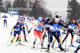 02.03.2024, Oslo, Norway (NOR): Anna Magnusson (SWE), Lena Haecki-Gross (SUI), Lou Jeanmonnot (FRA), (l-r) - IBU World Cup Biathlon, mass women, Oslo (NOR). www.nordicfocus.com. © Manzoni/NordicFocus. Every downloaded picture is fee-liable.