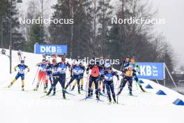02.03.2024, Oslo, Norway (NOR): Anna Magnusson (SWE), Lena Haecki-Gross (SUI), Juni Arnekleiv (NOR), Karoline Offigstad Knotten (NOR), Lou Jeanmonnot (FRA), Julia Simon (FRA), Justine Braisaz-Bouchet (FRA), Ingrid Landmark Tandrevold (NOR), (l-r) - IBU World Cup Biathlon, mass women, Oslo (NOR). www.nordicfocus.com. © Manzoni/NordicFocus. Every downloaded picture is fee-liable.