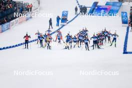 02.03.2024, Oslo, Norway (NOR): Julia Simon (FRA), Juni Arnekleiv (NOR), Ingrid Landmark Tandrevold (NOR), Tereza Vobornikova (CZE), Elvira Oeberg (SWE), Mona Brorsson (SWE), Sophie Chauveau (FRA), Justine Braisaz-Bouchet (FRA), Lisa Vittozzi (ITA), Anamarija Lampic (SLO), (l-r) - IBU World Cup Biathlon, mass women, Oslo (NOR). www.nordicfocus.com. © Manzoni/NordicFocus. Every downloaded picture is fee-liable.