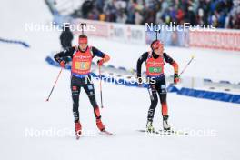 03.03.2024, Oslo, Norway (NOR): Benedikt Doll (GER), Sophia Schneider (GER), (l-r) - IBU World Cup Biathlon, mixed relay, Oslo (NOR). www.nordicfocus.com. © Manzoni/NordicFocus. Every downloaded picture is fee-liable.