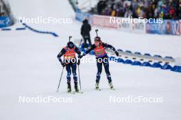 03.03.2024, Oslo, Norway (NOR): Tarjei Boe (NOR), Ida Lien (NOR), (l-r) - IBU World Cup Biathlon, mixed relay, Oslo (NOR). www.nordicfocus.com. © Manzoni/NordicFocus. Every downloaded picture is fee-liable.