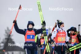 03.03.2024, Oslo, Norway (NOR): Johannes Thingnes Boe (NOR), Tarjei Boe (NOR), (l-r) - IBU World Cup Biathlon, mixed relay, Oslo (NOR). www.nordicfocus.com. © Manzoni/NordicFocus. Every downloaded picture is fee-liable.