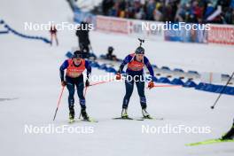 03.03.2024, Oslo, Norway (NOR): Sean Doherty (USA), Chloe Levins (USA), (l-r) - IBU World Cup Biathlon, mixed relay, Oslo (NOR). www.nordicfocus.com. © Manzoni/NordicFocus. Every downloaded picture is fee-liable.