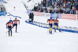 03.03.2024, Oslo, Norway (NOR): Lukas Hofer (ITA), Lisa Vittozzi (ITA), Jesper Nelin (SWE), Elvira Oeberg (SWE), (l-r) - IBU World Cup Biathlon, mixed relay, Oslo (NOR). www.nordicfocus.com. © Manzoni/NordicFocus. Every downloaded picture is fee-liable.