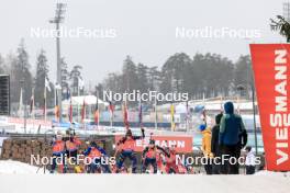 03.03.2024, Oslo, Norway (NOR): Ingrid Landmark Tandrevold (NOR), Deedra Irwin (USA), Julia Simon (FRA), Hannah Auchentaller (ITA), Lisa Theresa Hauser (AUT), (l-r) - IBU World Cup Biathlon, mixed relay, Oslo (NOR). www.nordicfocus.com. © Manzoni/NordicFocus. Every downloaded picture is fee-liable.