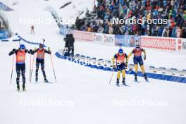 03.03.2024, Oslo, Norway (NOR): Lukas Hofer (ITA), Lisa Vittozzi (ITA), Jesper Nelin (SWE), Elvira Oeberg (SWE), (l-r) - IBU World Cup Biathlon, mixed relay, Oslo (NOR). www.nordicfocus.com. © Manzoni/NordicFocus. Every downloaded picture is fee-liable.