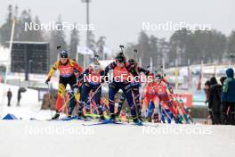 03.03.2024, Oslo, Norway (NOR): Ingrid Landmark Tandrevold (NOR), Julia Simon (FRA), (l-r) - IBU World Cup Biathlon, mixed relay, Oslo (NOR). www.nordicfocus.com. © Manzoni/NordicFocus. Every downloaded picture is fee-liable.