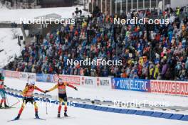 03.03.2024, Oslo, Norway (NOR): Cesar Beauvais (BEL), Eve Bouvard (BEL), (l-r) - IBU World Cup Biathlon, mixed relay, Oslo (NOR). www.nordicfocus.com. © Manzoni/NordicFocus. Every downloaded picture is fee-liable.