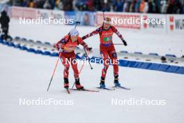 03.03.2024, Oslo, Norway (NOR): Dominic Unterweger (AUT), Lea Rothschopf (AUT), (l-r) - IBU World Cup Biathlon, mixed relay, Oslo (NOR). www.nordicfocus.com. © Manzoni/NordicFocus. Every downloaded picture is fee-liable.