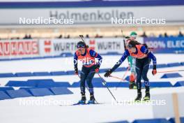 03.03.2024, Oslo, Norway (NOR): Jake Brown (USA), Sean Doherty (USA), (l-r) - IBU World Cup Biathlon, mixed relay, Oslo (NOR). www.nordicfocus.com. © Manzoni/NordicFocus. Every downloaded picture is fee-liable.