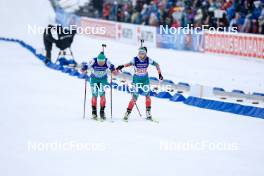 03.03.2024, Oslo, Norway (NOR): Anton Sinapov (BUL), Maria Zdravkova (BUL), (l-r) - IBU World Cup Biathlon, single mixed relay, Oslo (NOR). www.nordicfocus.com. © Manzoni/NordicFocus. Every downloaded picture is fee-liable.