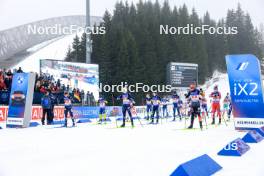 03.03.2024, Oslo, Norway (NOR): Juni Arnekleiv (NOR), Anna Magnusson (SWE), Lou Jeanmonnot (FRA), Samuela Comola (ITA), Selina Grotian (GER), (l-r) - IBU World Cup Biathlon, single mixed relay, Oslo (NOR). www.nordicfocus.com. © Manzoni/NordicFocus. Every downloaded picture is fee-liable.