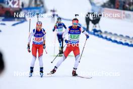 03.03.2024, Oslo, Norway (NOR): Ekaterina Avvakumova (KOR), Timofei Lapshin (KOR), (l-r) - IBU World Cup Biathlon, single mixed relay, Oslo (NOR). www.nordicfocus.com. © Manzoni/NordicFocus. Every downloaded picture is fee-liable.