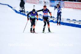 03.03.2024, Oslo, Norway (NOR): Justus Strelow (GER), Selina Grotian (GER), (l-r) - IBU World Cup Biathlon, single mixed relay, Oslo (NOR). www.nordicfocus.com. © Manzoni/NordicFocus. Every downloaded picture is fee-liable.