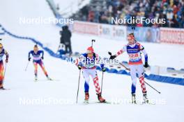 03.03.2024, Oslo, Norway (NOR): Kresimir Crnkovic (CRO), Anika Kozica (CRO), (l-r) - IBU World Cup Biathlon, single mixed relay, Oslo (NOR). www.nordicfocus.com. © Manzoni/NordicFocus. Every downloaded picture is fee-liable.