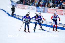 03.03.2024, Oslo, Norway (NOR): Campbell Wright (USA), Deedra Irwin (USA), (l-r) - IBU World Cup Biathlon, single mixed relay, Oslo (NOR). www.nordicfocus.com. © Manzoni/NordicFocus. Every downloaded picture is fee-liable.