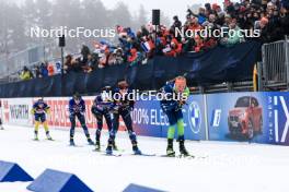 03.03.2024, Oslo, Norway (NOR): Lou Jeanmonnot (FRA), Juni Arnekleiv (NOR), Anamarija Lampic (SLO), (l-r) - IBU World Cup Biathlon, single mixed relay, Oslo (NOR). www.nordicfocus.com. © Manzoni/NordicFocus. Every downloaded picture is fee-liable.