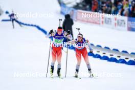 03.03.2024, Oslo, Norway (NOR): Niklas Hartweg (SUI), Lena Haecki-Gross (SUI), (l-r) - IBU World Cup Biathlon, single mixed relay, Oslo (NOR). www.nordicfocus.com. © Manzoni/NordicFocus. Every downloaded picture is fee-liable.