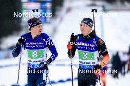03.03.2024, Oslo, Norway (NOR): Campbell Wright (USA), Justus Strelow (GER), (l-r) - IBU World Cup Biathlon, single mixed relay, Oslo (NOR). www.nordicfocus.com. © Manzoni/NordicFocus. Every downloaded picture is fee-liable.