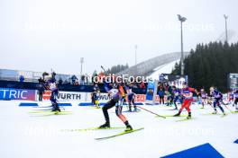 03.03.2024, Oslo, Norway (NOR): Lou Jeanmonnot (FRA), Anna Magnusson (SWE), Selina Grotian (GER), Anna Gandler (AUT), (l-r) - IBU World Cup Biathlon, single mixed relay, Oslo (NOR). www.nordicfocus.com. © Manzoni/NordicFocus. Every downloaded picture is fee-liable.