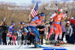 10.03.2024, Soldier Hollow, United States of America (USA): Jake Brown (USA), Adam Runnalls (CAN), (l-r) - IBU World Cup Biathlon, pursuit men, Soldier Hollow (USA). www.nordicfocus.com. © Manzoni/NordicFocus. Every downloaded picture is fee-liable.