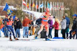 10.03.2024, Soldier Hollow, United States of America (USA): Didier Bionaz (ITA), Sebastian Stalder (SUI), (l-r) - IBU World Cup Biathlon, pursuit men, Soldier Hollow (USA). www.nordicfocus.com. © Manzoni/NordicFocus. Every downloaded picture is fee-liable.