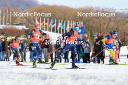 10.03.2024, Soldier Hollow, United States of America (USA): Justus Strelow (GER), Johannes Dale-Skjevdal (NOR), Lukas Hofer (ITA), Martin Ponsiluoma (SWE), (l-r) - IBU World Cup Biathlon, pursuit men, Soldier Hollow (USA). www.nordicfocus.com. © Manzoni/NordicFocus. Every downloaded picture is fee-liable.
