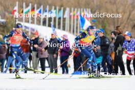 10.03.2024, Soldier Hollow, United States of America (USA): Tarjei Boe (NOR), Johannes Thingnes Boe (NOR), (l-r) - IBU World Cup Biathlon, pursuit men, Soldier Hollow (USA). www.nordicfocus.com. © Manzoni/NordicFocus. Every downloaded picture is fee-liable.