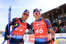 10.03.2024, Soldier Hollow, United States of America (USA): Antonin Guigonnat (FRA), Jake Brown (USA), (l-r) - IBU World Cup Biathlon, pursuit men, Soldier Hollow (USA). www.nordicfocus.com. © Manzoni/NordicFocus. Every downloaded picture is fee-liable.