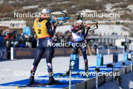10.03.2024, Soldier Hollow, United States of America (USA): Ingrid Landmark Tandrevold (NOR), Lou Jeanmonnot (FRA), (l-r) - IBU World Cup Biathlon, pursuit women, Soldier Hollow (USA). www.nordicfocus.com. © Manzoni/NordicFocus. Every downloaded picture is fee-liable.