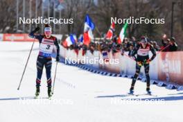 10.03.2024, Soldier Hollow, United States of America (USA): Lou Jeanmonnot (FRA), Lisa Vittozzi (ITA), (l-r) - IBU World Cup Biathlon, pursuit women, Soldier Hollow (USA). www.nordicfocus.com. © Manzoni/NordicFocus. Every downloaded picture is fee-liable.