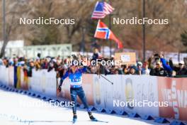 08.03.2024, Soldier Hollow, United States of America (USA): Jake Brown (USA) - IBU World Cup Biathlon, relay men, Soldier Hollow (USA). www.nordicfocus.com. © Manzoni/NordicFocus. Every downloaded picture is fee-liable.
