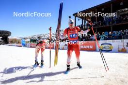 09.03.2024, Soldier Hollow, United States of America (USA): Aita Gasparin (SUI), Nadia Moser (CAN), (l-r) - IBU World Cup Biathlon, relay women, Soldier Hollow (USA). www.nordicfocus.com. © Manzoni/NordicFocus. Every downloaded picture is fee-liable.