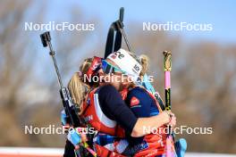 09.03.2024, Soldier Hollow, United States of America (USA): Juni Arnekleiv (NOR), Ingrid Landmark Tandrevold (NOR), (l-r) - IBU World Cup Biathlon, relay women, Soldier Hollow (USA). www.nordicfocus.com. © Manzoni/NordicFocus. Every downloaded picture is fee-liable.