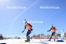 09.03.2024, Soldier Hollow, United States of America (USA): Karoline Offigstad Knotten (NOR), Selina Grotian (GER), (l-r) - IBU World Cup Biathlon, relay women, Soldier Hollow (USA). www.nordicfocus.com. © Manzoni/NordicFocus. Every downloaded picture is fee-liable.