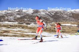 09.03.2024, Soldier Hollow, United States of America (USA): Lea Meier (SUI), Emma Lunder (CAN), (l-r) - IBU World Cup Biathlon, relay women, Soldier Hollow (USA). www.nordicfocus.com. © Manzoni/NordicFocus. Every downloaded picture is fee-liable.