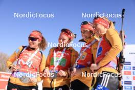 09.03.2024, Soldier Hollow, United States of America (USA): Janina Hettich-Walz (GER), Selina Grotian (GER), Vanessa Voigt (GER), Julia Kink (GER), (l-r) - IBU World Cup Biathlon, relay women, Soldier Hollow (USA). www.nordicfocus.com. © Manzoni/NordicFocus. Every downloaded picture is fee-liable.