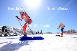 09.03.2024, Soldier Hollow, United States of America (USA): Lea Rothschopf (AUT), Tereza Vobornikova (CZE), (l-r) - IBU World Cup Biathlon, relay women, Soldier Hollow (USA). www.nordicfocus.com. © Manzoni/NordicFocus. Every downloaded picture is fee-liable.