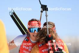 09.03.2024, Soldier Hollow, United States of America (USA): Julia Kink (GER), Janina Hettich-Walz (GER), (l-r) - IBU World Cup Biathlon, relay women, Soldier Hollow (USA). www.nordicfocus.com. © Manzoni/NordicFocus. Every downloaded picture is fee-liable.