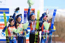 09.03.2024, Soldier Hollow, United States of America (USA): Anna Magnusson (SWE), Mona Brorsson (SWE), Hanna Oeberg (SWE), Elvira Oeberg (SWE), (l-r) - IBU World Cup Biathlon, relay women, Soldier Hollow (USA). www.nordicfocus.com. © Manzoni/NordicFocus. Every downloaded picture is fee-liable.