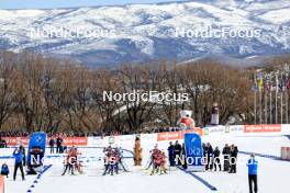 09.03.2024, Soldier Hollow, United States of America (USA): Event Feature: Race start - IBU World Cup Biathlon, relay women, Soldier Hollow (USA). www.nordicfocus.com. © Manzoni/NordicFocus. Every downloaded picture is fee-liable.