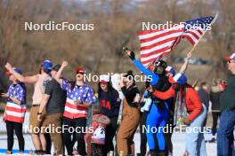 09.03.2024, Soldier Hollow, United States of America (USA): Event Feature: Fans with flags on the grandstand - IBU World Cup Biathlon, sprint men, Soldier Hollow (USA). www.nordicfocus.com. © Manzoni/NordicFocus. Every downloaded picture is fee-liable.