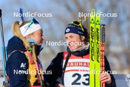 08.03.2024, Soldier Hollow, United States of America (USA): Ingrid Landmark Tandrevold (NOR), Justine Braisaz-Bouchet (FRA), (l-r) - IBU World Cup Biathlon, sprint women, Soldier Hollow (USA). www.nordicfocus.com. © Manzoni/NordicFocus. Every downloaded picture is fee-liable.