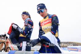 07.03.2024, Soldier Hollow, United States of America (USA): Justine Braisaz-Bouchet (FRA), Julia Simon (FRA), (l-r) - IBU World Cup Biathlon, training, Soldier Hollow (USA). www.nordicfocus.com. © Manzoni/NordicFocus. Every downloaded picture is fee-liable.