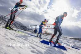 06.03.2024, Soldier Hollow, United States of America (USA): Johannes Kuehn (GER), Jesper Nelin (SWE), Justus Strelow (GER), (l-r) - IBU World Cup Biathlon, training, Soldier Hollow (USA). www.nordicfocus.com. © Manzoni/NordicFocus. Every downloaded picture is fee-liable.