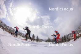 05.03.2024, Soldier Hollow, United States of America (USA): Simon Fourcade (FRA), Emilien Jacquelin (FRA), Simon Eder (AUT), Vetle Sjaastad Christiansen (NOR), (l-r) - IBU World Cup Biathlon, training, Soldier Hollow (USA). www.nordicfocus.com. © Manzoni/NordicFocus. Every downloaded picture is fee-liable.